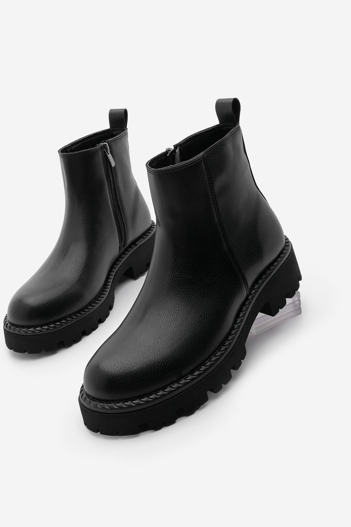 

Women Modern Stylish Fashion Women Zipper Thick Sole Casual Boots Terase Black 36