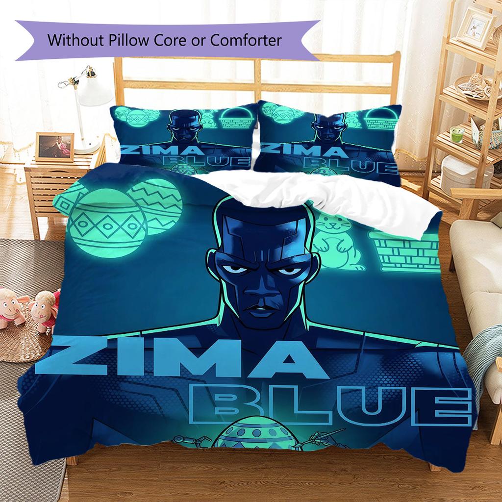 Love, Death, Robot Pattern Bedding Quilt Set Quilt Cover Pillowcase Home Decoration Birthday Gift (1 * duvet cover + 2 * pillowcase, without core)