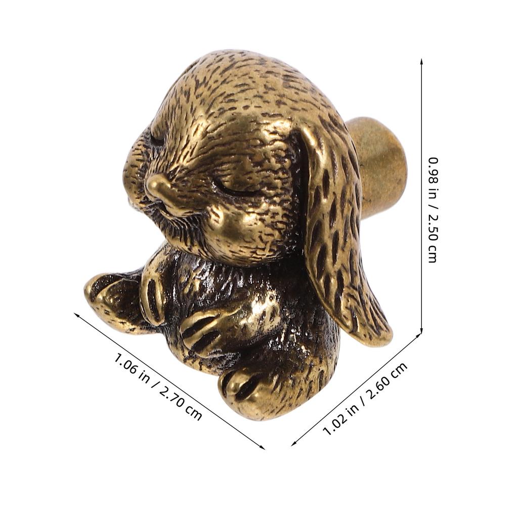 Brass Rabbit Knob Drooping Ear Design Drawer Pull Handle for Kitchen Cabinets Dresser Wardrobe Cupboard Decorative Cabinet