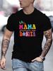 'La mama bonita' Print T-Shirt for Men's Casual Crew Neck Short-Sleeve Fashion Summer T-Shirt