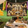 2D Schwarz Gold Alles Gute zum 70. Geburtstag Kulisse Glitzer Diamant Zahl 70 Party Dekoration Banner