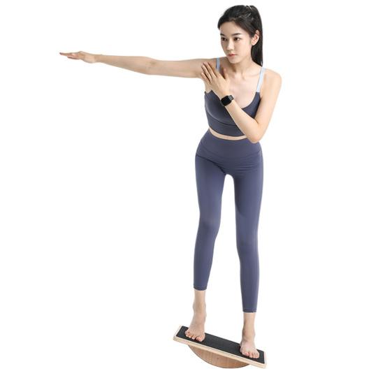 Wooden Rectangle Yoga Balance Board Adults Stability Balance Core Strength Training Physical