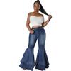 European & American Fashion Wide-Leg Stretch Denim Flare Pants