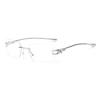 Frameless trimmed myopia glasses light luxury metal frameless glasses frames can be matched with degrees plain and thin optical frames