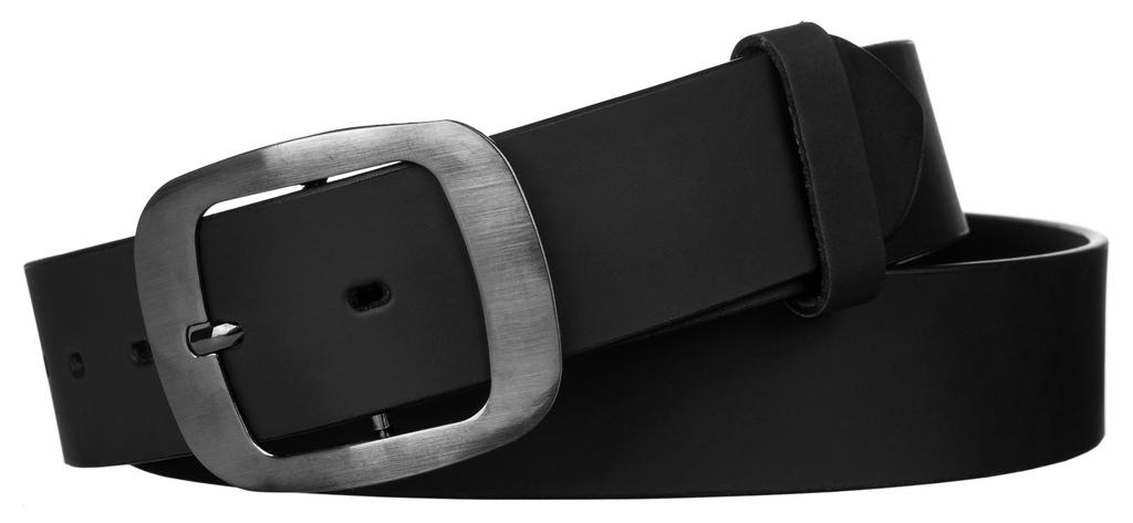 Wide leather belt LADY NO.4 BLACK 100