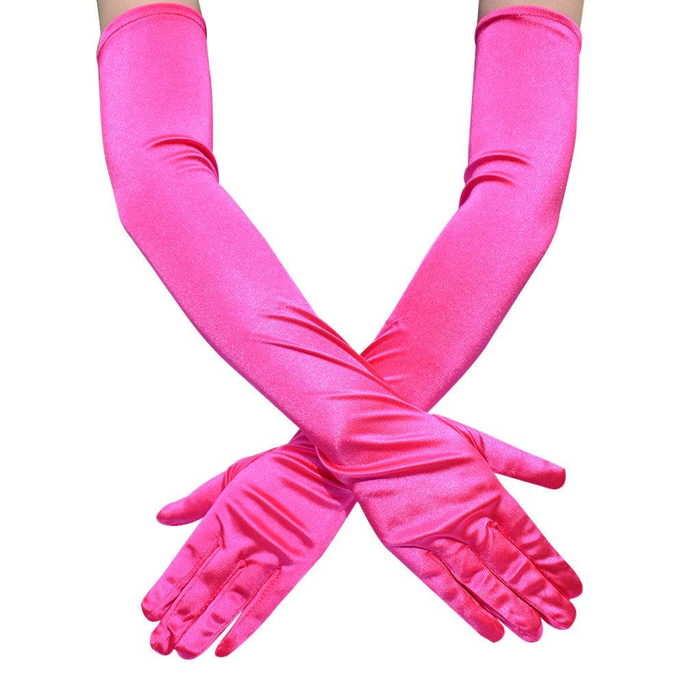 Long Satin Evening & Wedding Gloves for Performance, Prom, Dance, and Costume Accessories