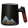 Ceramic Tea Separation Mug with Wooden Handle