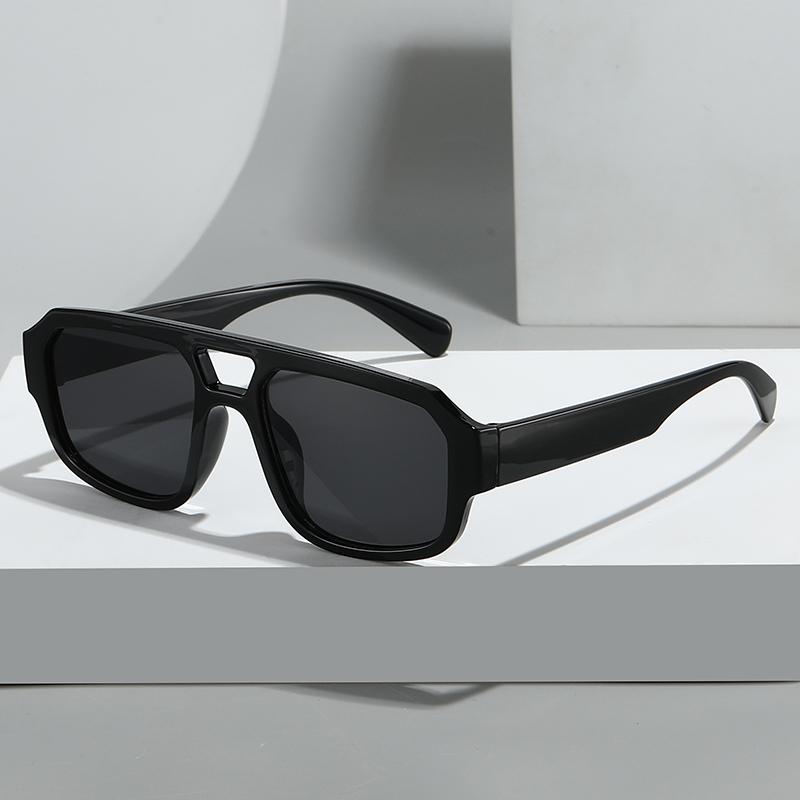 New Fashion Double Bridge Square Sunglasses Unisex Oversized Sun Glasses UV400 Protection Trendy Shades