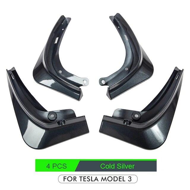 Mud Flaps For Tesla Model 3  2022 Accessories Guard Fender Front Rear Wheel Mudguard Carbon Fiber ABS No Drilling Required