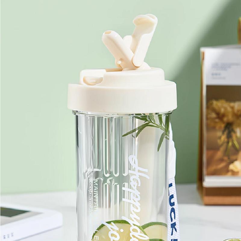 GIANXI Straw Cup For Women Collapsible Straw Open Tea Filter Cups Lightweight Sealed Leak-Proof And Heat-Resistant Plastic Cup