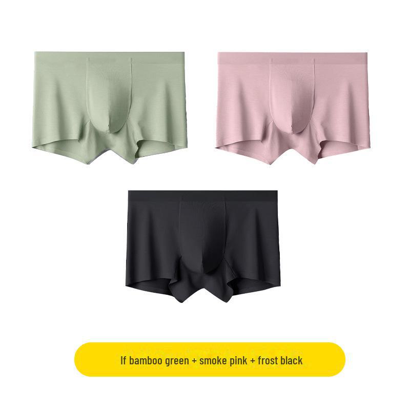 Men's 60S Modal Seamless Breathable Morandi Mulberry Silk Antibacterial Underwear - 3-Pack