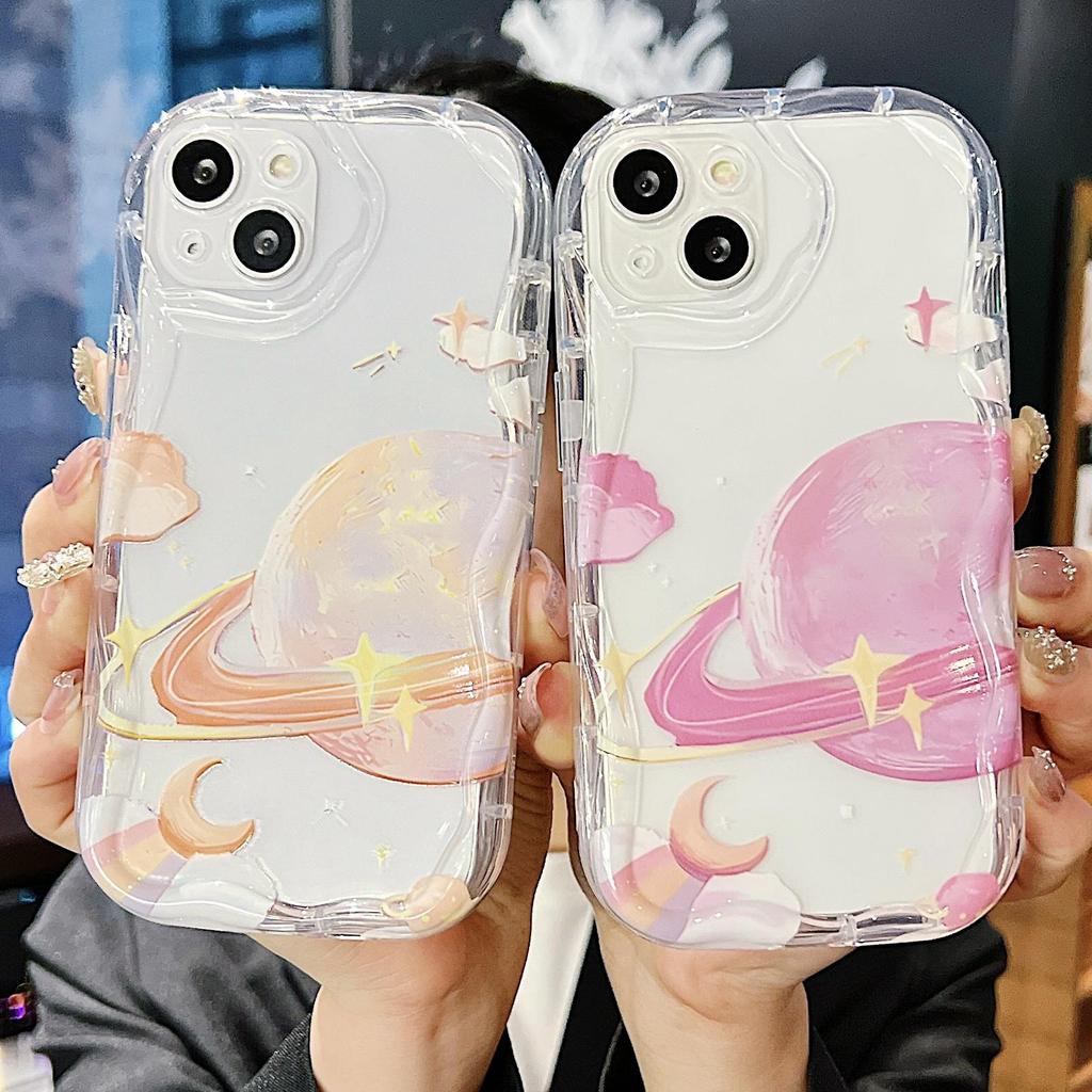 Roztomilé silikonové pouzdro pro Xiaomi Redmi Note 13 12 11 Samsung A54 A24 A14 Oppo A78 A58 A38 Infinix Note 30 Pro Funda Planet Saturn Cover Soft TPU Bumper