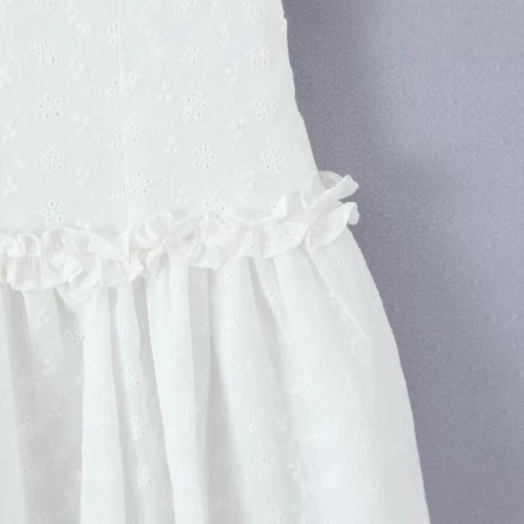 French Chic White Lace Camisole Dress: Summer Waist-Cinching Sexy Short Skirt for Women
