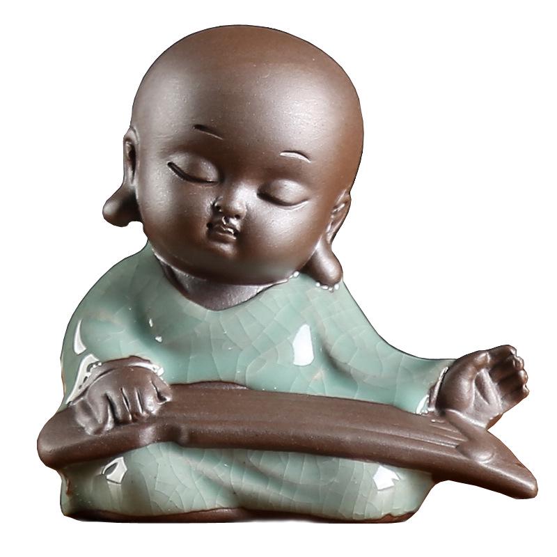 Zen Little Monk Bonsai Accessory - Ceramic Tea Pet Micro Landscape Ornament