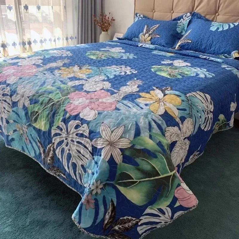 

180x220/220x240cm Floral Printed Quilted Bedspread on The Bed Plaid Cover American Style Summer Quilt Adults Blanket Bed Cover 180x220cm