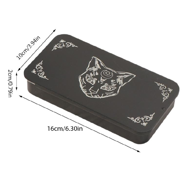Portable Tarots Card Box Astrologys Divination Storage Case Iron Tarots Card Storage Case for Witches Decoration