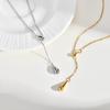 Teardrop Pendant Lariat Y Shape Necklace, Long Chain Tarnish Resistant Adjustable Layering Necklace, Valentine’s Day's Gift