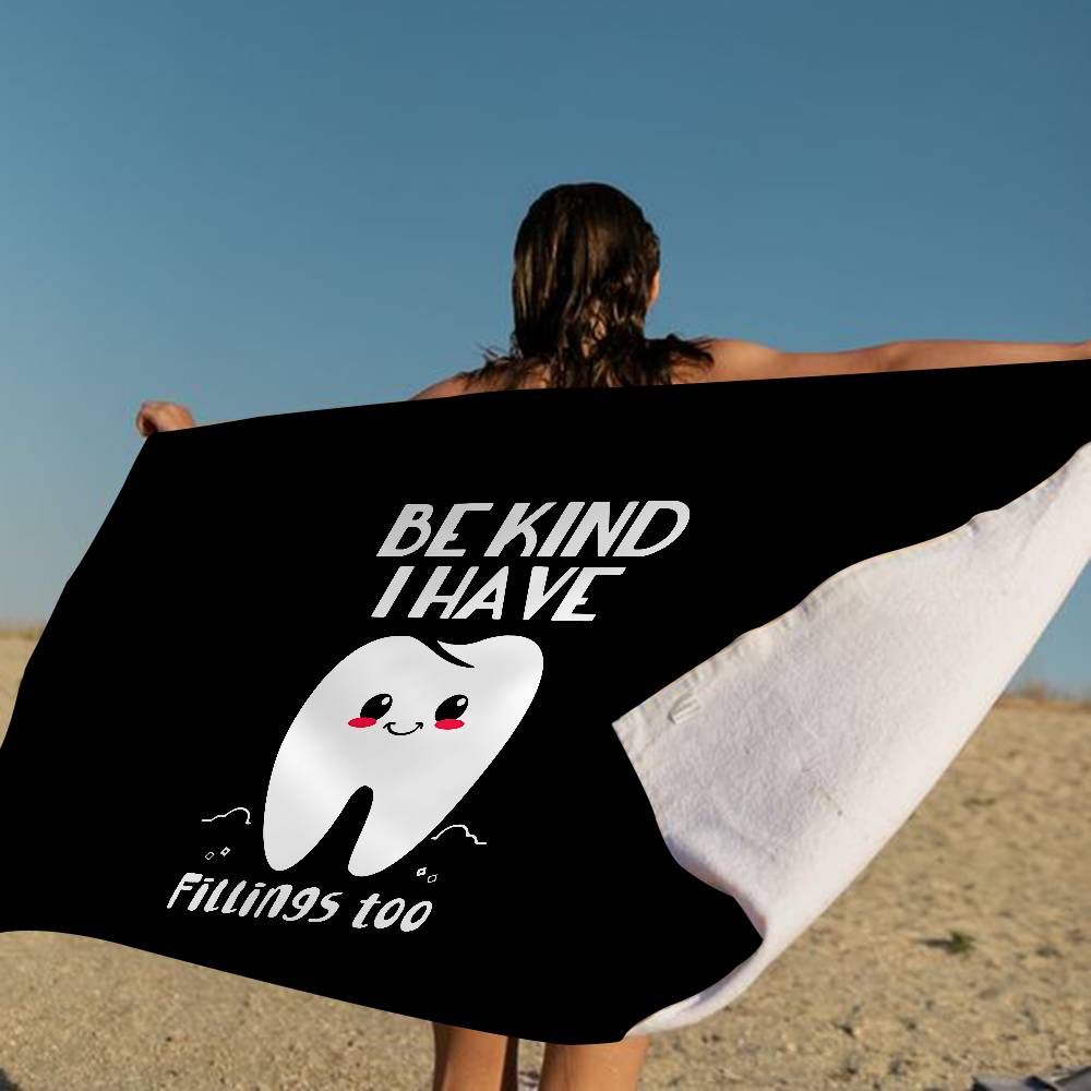 The Dentist Tooth Beach Towel Colorful Bath Towels For Girl Microfiber Quick Dry Custom Sand Free Beach Yoga Spa Gym Pool