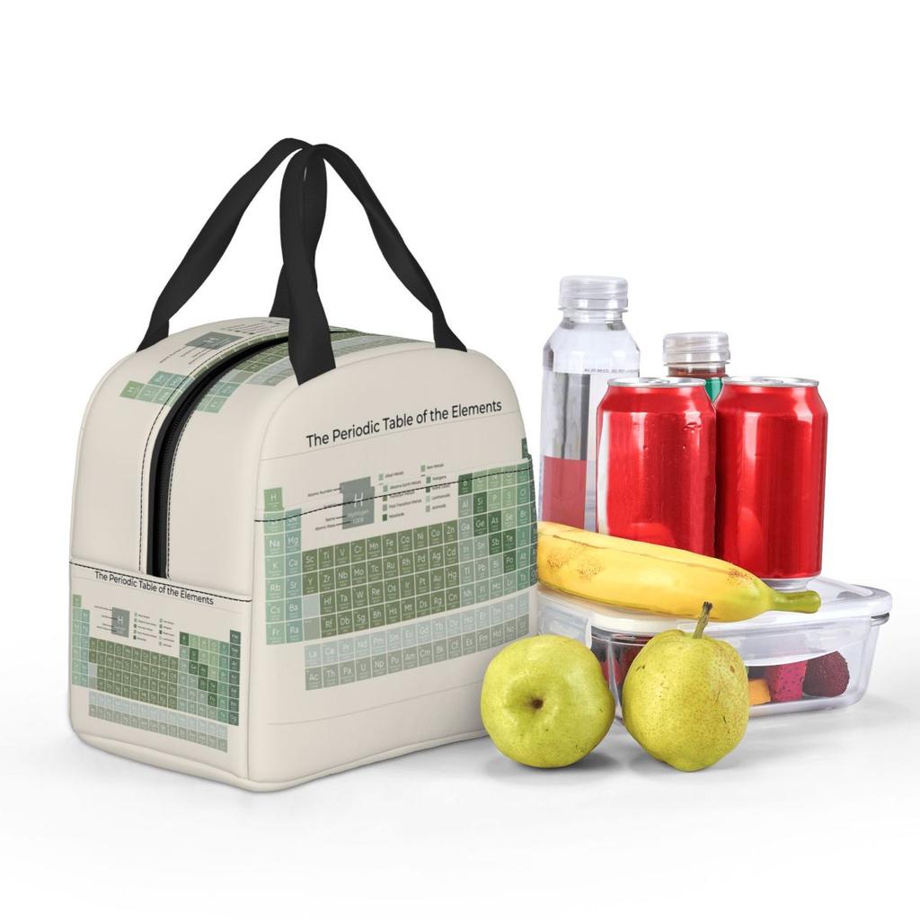 The Periodic Table Of The Elements Evergreen On Sand Insulated Lunch Bag for Women Kids Food Boxes Thermal Lunch Box Tote