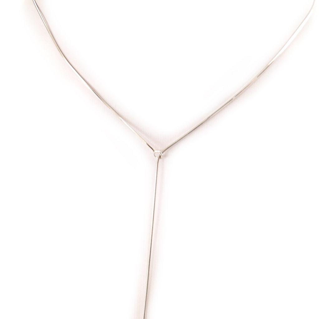Les Trésors De Lily [C9388] - Gray 'Biwa' Silver Necklace