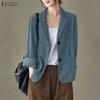 Top cardigan sottile a maniche lunghe con colletto rovesciato casual da donna