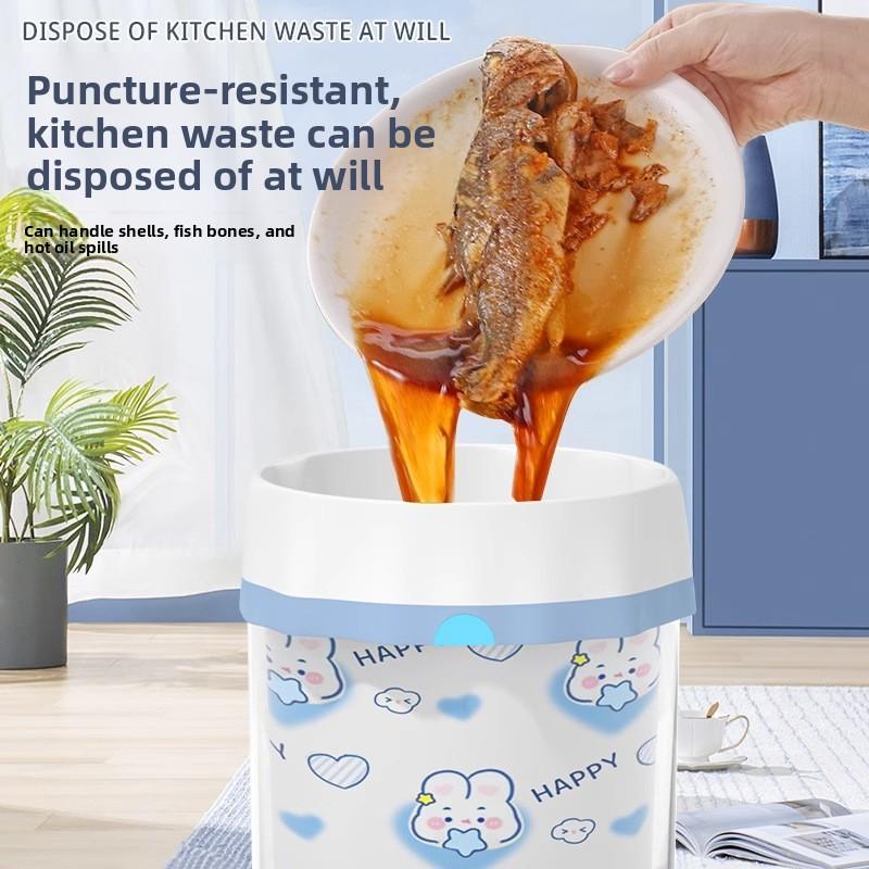 Pe Drawstring Trash Bag For Home Use With Thick Material And Rabbit Print Design