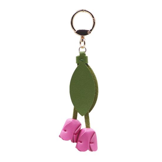 

Keychain Pendant Imitation Leather Tulip Design Key Chain Car Keychain Handbag Decorative Accessories рожевий червоний колір