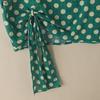 ZANZEA Damen Sommer Polka Dot Print Lässige Kurzarmbluse