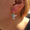 Blue Gradient Mini Hummingbird Necklace & Fresh Spiritual Earrings