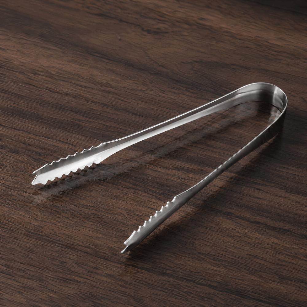 5pcs Silver Ice Tongs Stainless Steel Kitchen Tongs Professional Bar Tongs Bar
