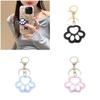 Stylish Cat Paw Keychain Cute PU Leather Keyring Bag Charm Hanging Ornament Accessory for Women Gift Giving