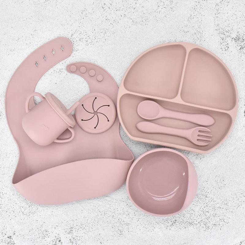 Children's Silicone Feeding Plate Set - Divided Three-Section Baby Plate
