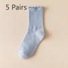 5 Pairs of Women's Summer Thin Wooden Ear Side Pile Socks