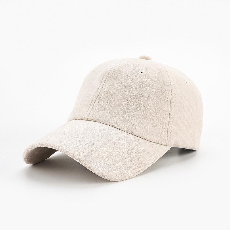 Unisex Suede Soft Top Baseball Cap – Versatile Solid Color Duckbill with Sunshade Curved Brim