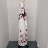 Women's Long Sleeve Round Neck Printed Pocket Long Elegant Dress