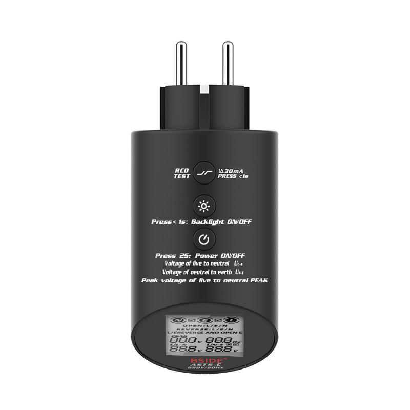 Large Digital Display Socket Tester for Power Polarity and Electrical Safety Inspection