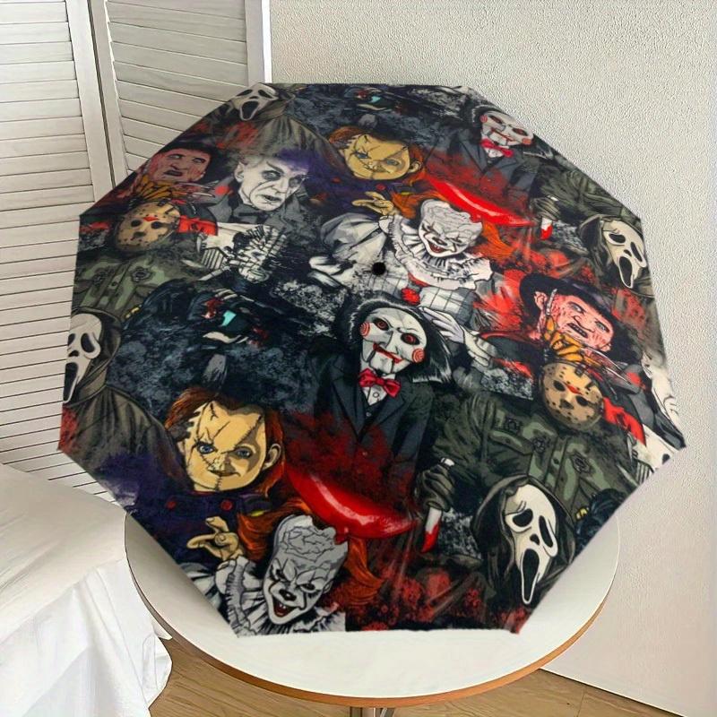 1pc Horror Icons Print Umbrella Multi-functional Umbrella Umbrella for Men & Women, Valentine s Day Anniversary Gift0818285