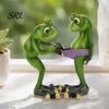 Eye Catching Table Decor for Couples Funny Frog Figurine, Creative Resin Statue, Novelty Animal Sculpture Ornament Unique Trick Gifts Friends