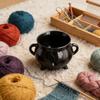 Round Plastic Yarn Bowl With Carved Holes Knitting Tool Organiser Container For Knitting Weaving Crochet Craft Project