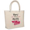 Insulated Beach Bag - PLANETEE - Thank You Awesome Pilot - Cotton - Large Capacity - Printed In France