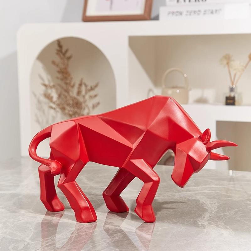 Cow Ornament Mascot Modern Minimalist TV Cabinet Work Decoration Resin Crafts Durable Durable Useful Useful Safety