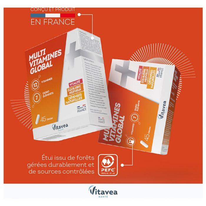 Vitavea Multi Vitamines Global Vitalité Equilibre nerveux 45 gélules