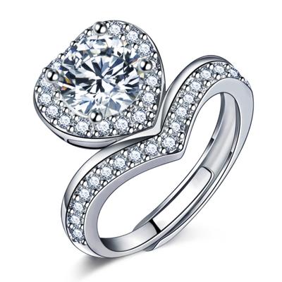 Grande anello d'amore a forma di V in vermiculite anello nuziale