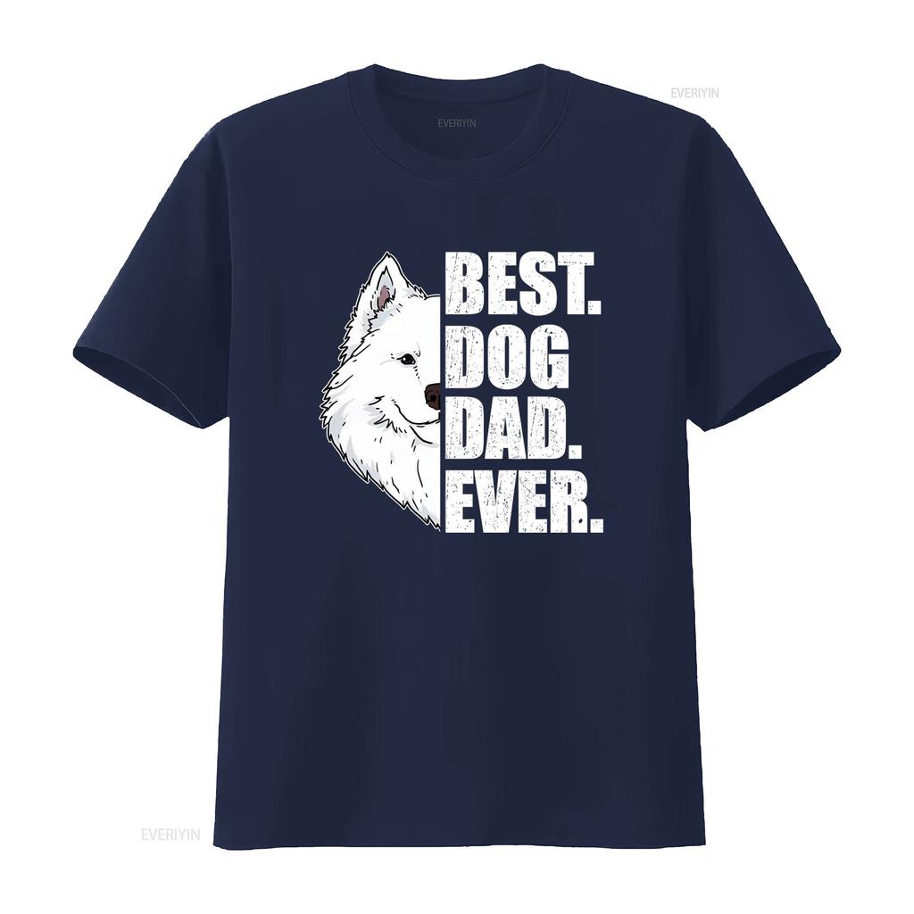 Best Dog Dad Ever Samoyed Lover Pet T Shirt for  vintage Washed Stylish graphic streetwear Versatile Top For Everyday Wear