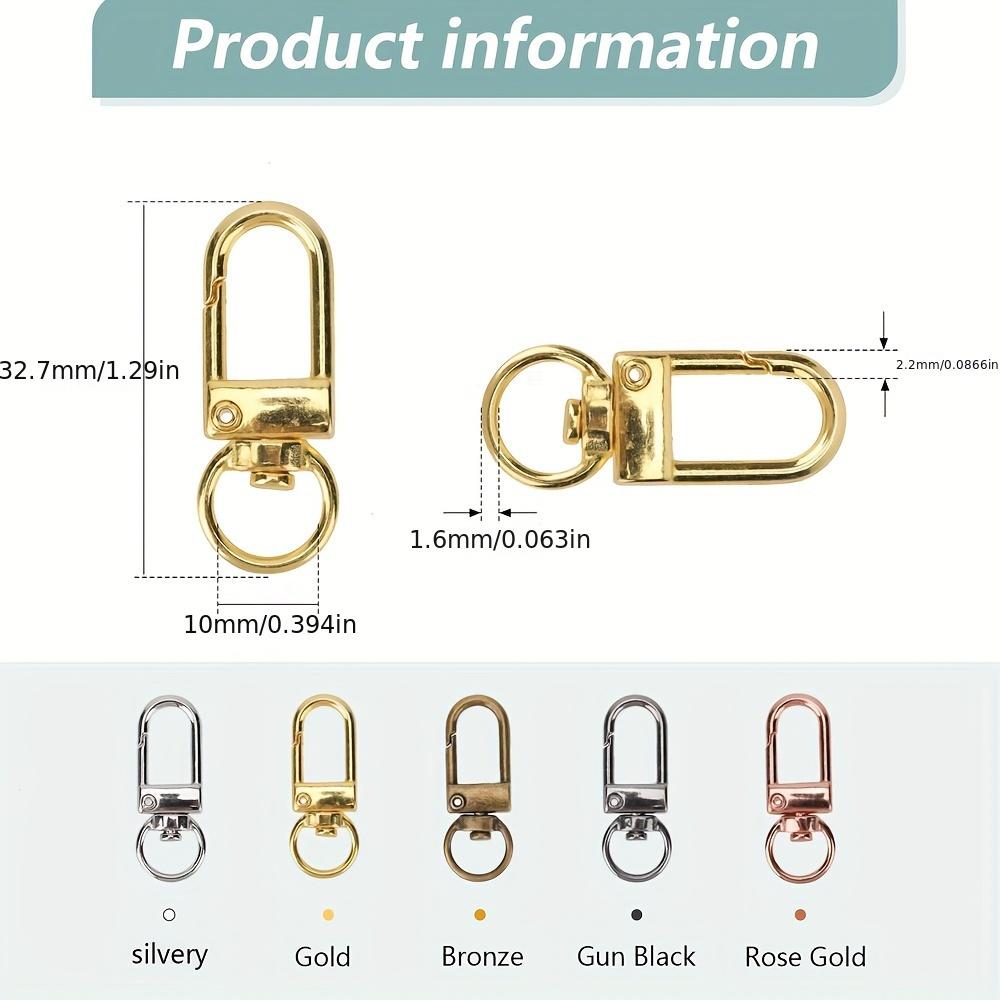 10pcs Metal Alloy Keychain Buckle Rotating Pendant DIY Bag Buckle Car Keychain Metal Universal Buckle Keychain Snap Buckle Hook Buckle Alloy Buckle