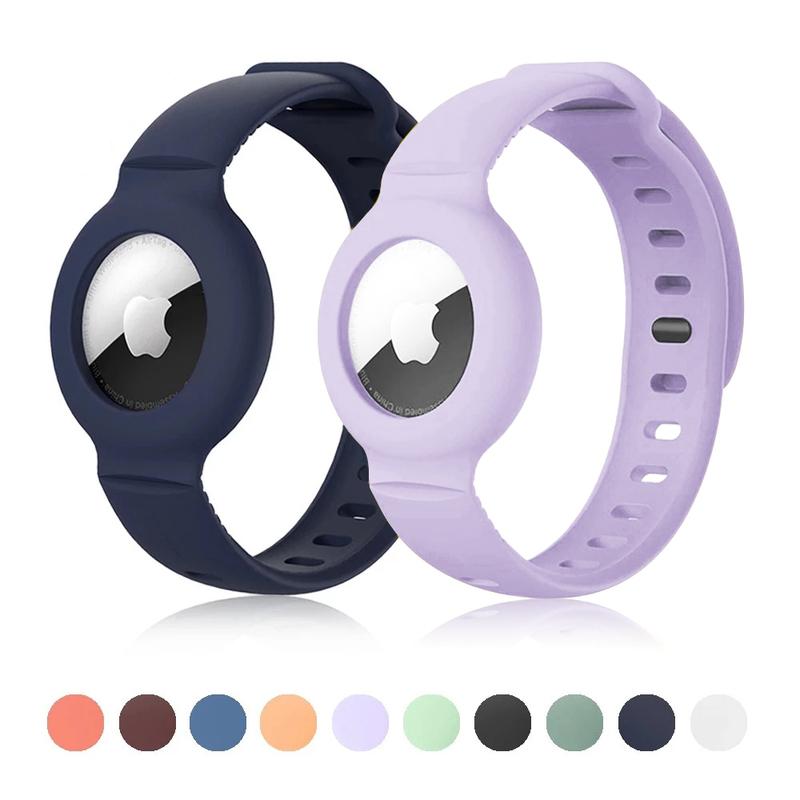 Custodia per Apple AirTag Cinturino in Silicone Air Tag Braccialetto Anti-smarrimento Copertura Protettiva per Bambini Localizzatore Tracker Cinturino per Orologio