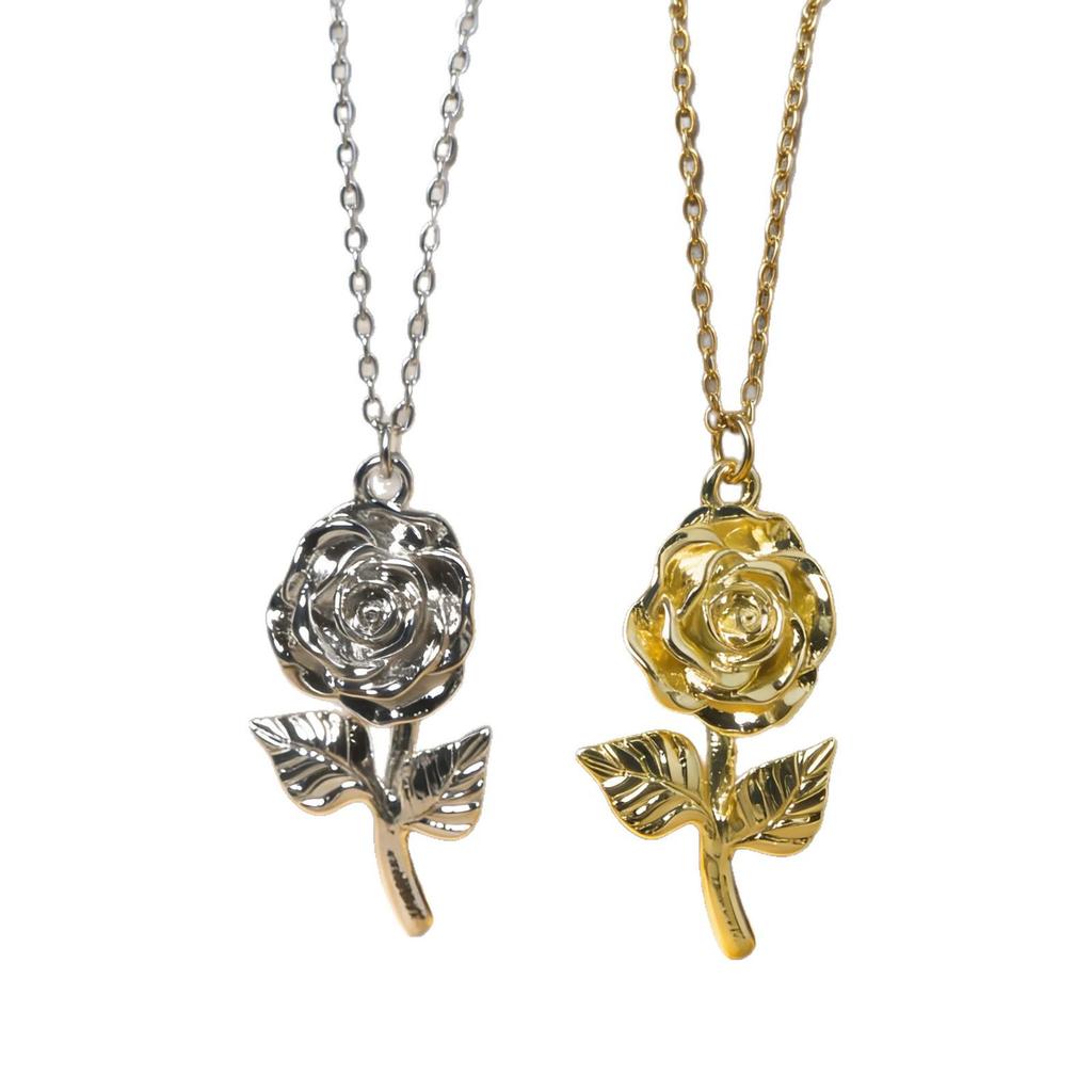 2026 High-End Retro Rose Necklace: Elegant, Versatile Flower Design for Women