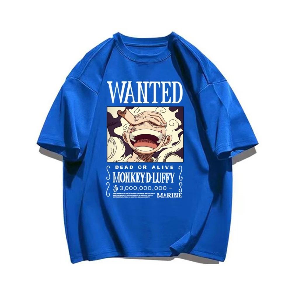 ONE PIECE Nika Luffy Bieg 5 Anime Mężczyźni Kobiety Letnia Koszulka Rekreacja Fitness Luźna Oversize Wygodna Bawełna Krótkie Rękawy Góra