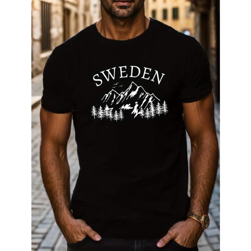 European sizes Graphic Men s Short Sleeve T-shirt Summer T-shirt Top S чёрный