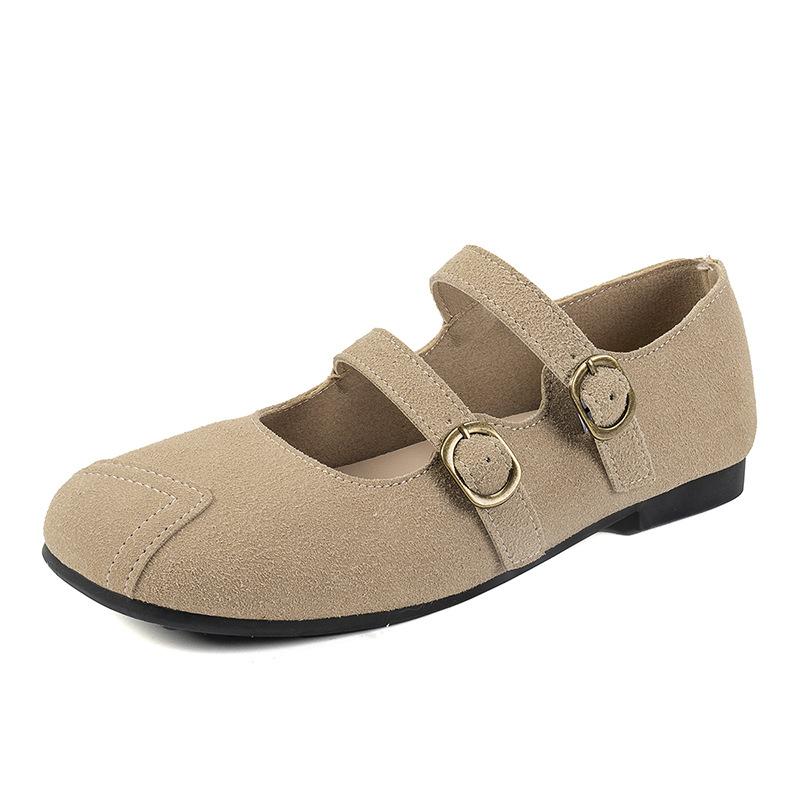 Retro women's autumn new one-pedal lazy shoes flat-soled soft-soled shallow-mouth Mary Jane single shoes